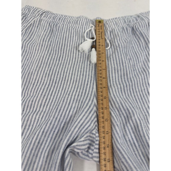 Westbound Woman The Island Crop Blue White Striped Pants Linen  2X Boho Nautical - Picture 7 of 10